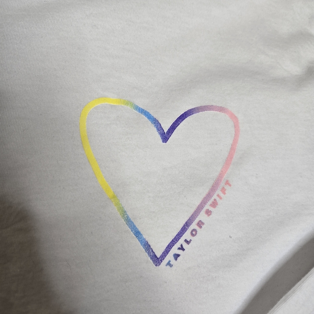 Taylor Swift Calm Down White Long Sleeve Lover Crop Top Xl View 3